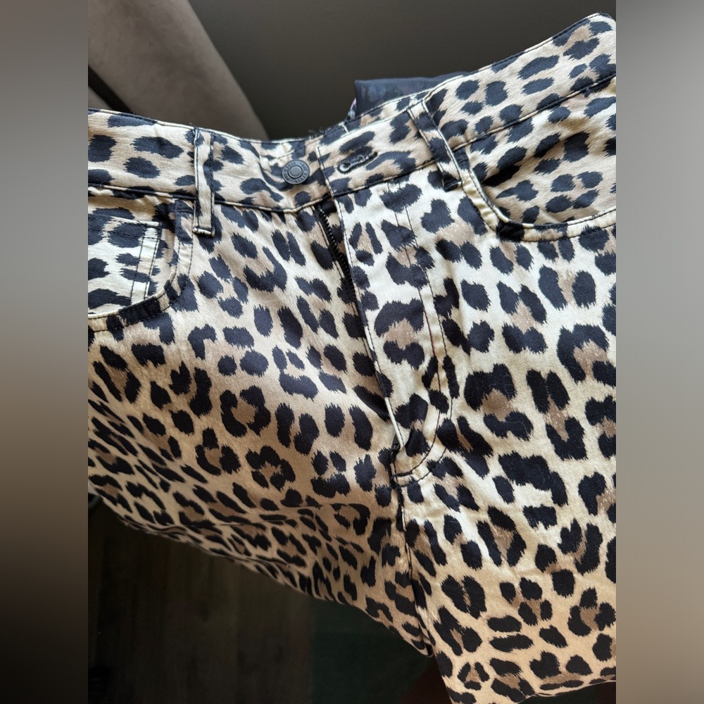 Mango Leopard Print Cropped Pants - image 5